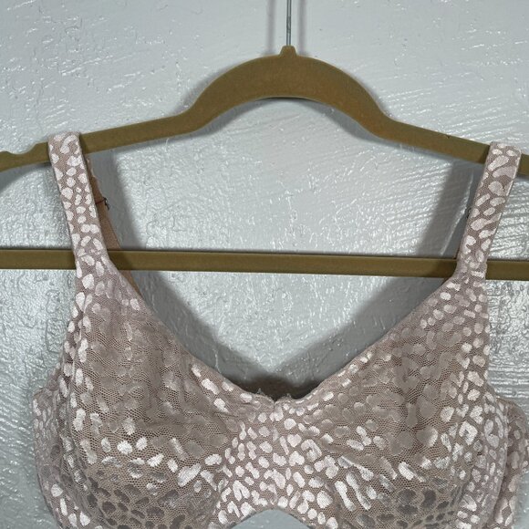Soma Women 34D Bra Tan Minimizing Emma Underwire Back Closure Animal Jacquard - Picture 3 of 7